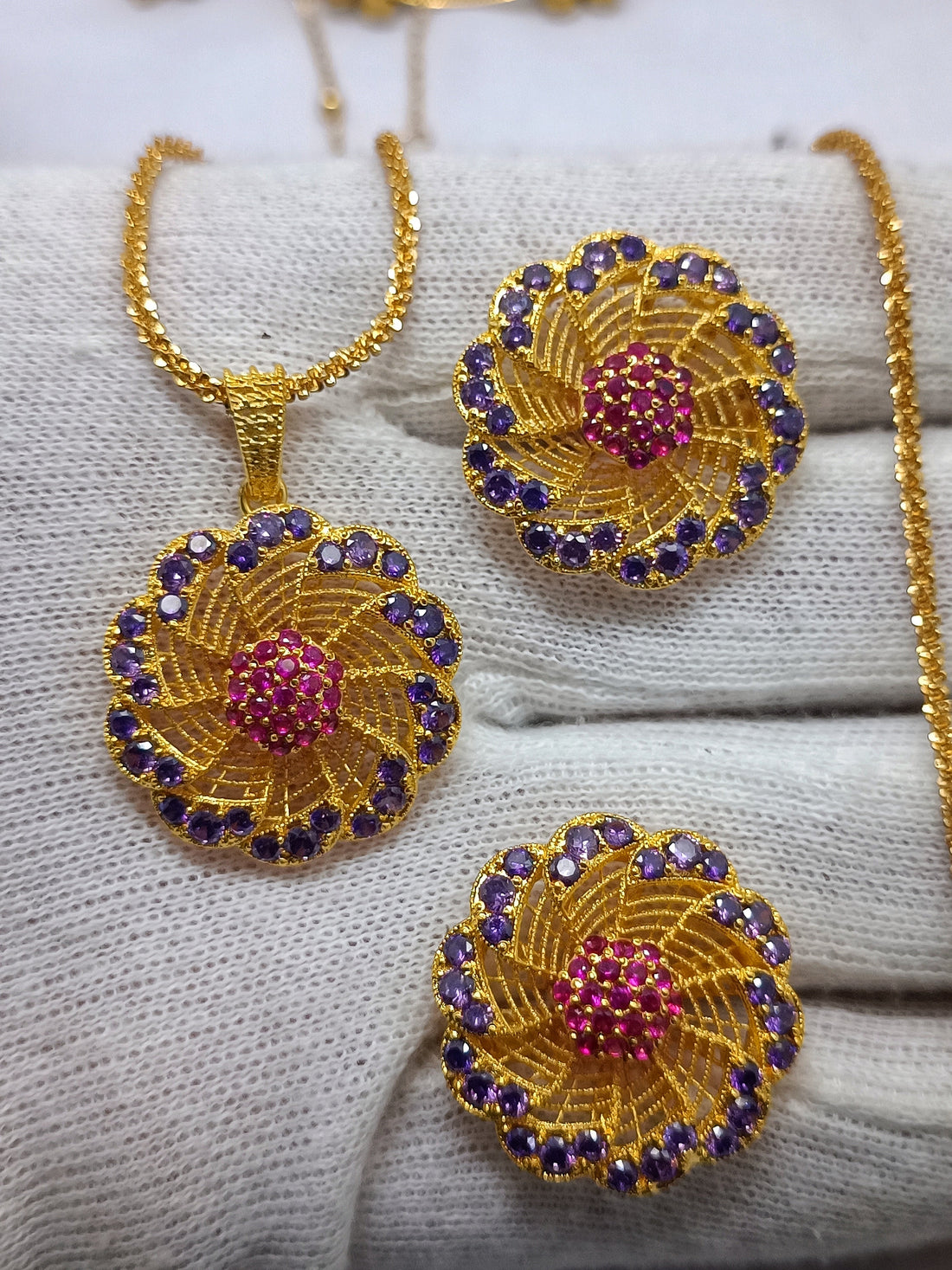 locket set flower zirconia